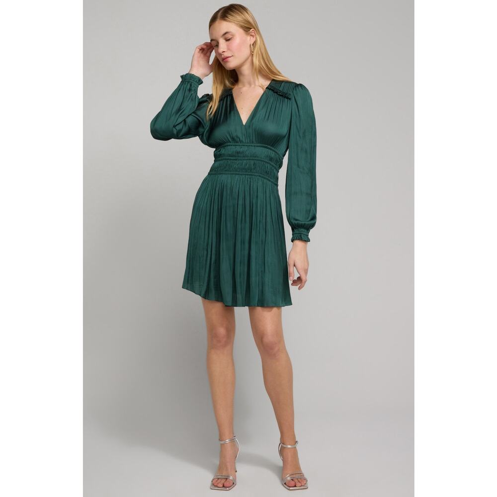 Maje Green Silk Mini Dress - UK Size 42/US Size 12